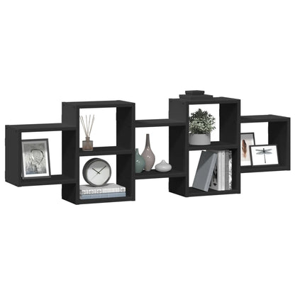vidaXL Wandregal Schwarz 129x18x42 cm Holzwerkstoff