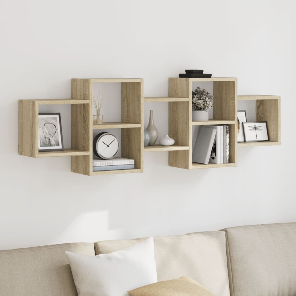 vidaXL Étagère murale chêne sonoma 129x18x42 cm bois d'ingénierie