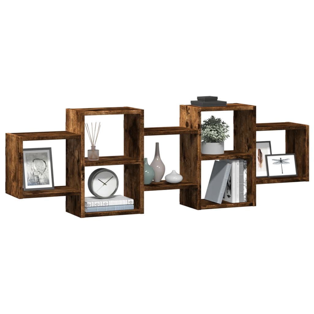 vidaXL Étagère murale chêne fumé 129x18x42 cm Bois d'ingénierie