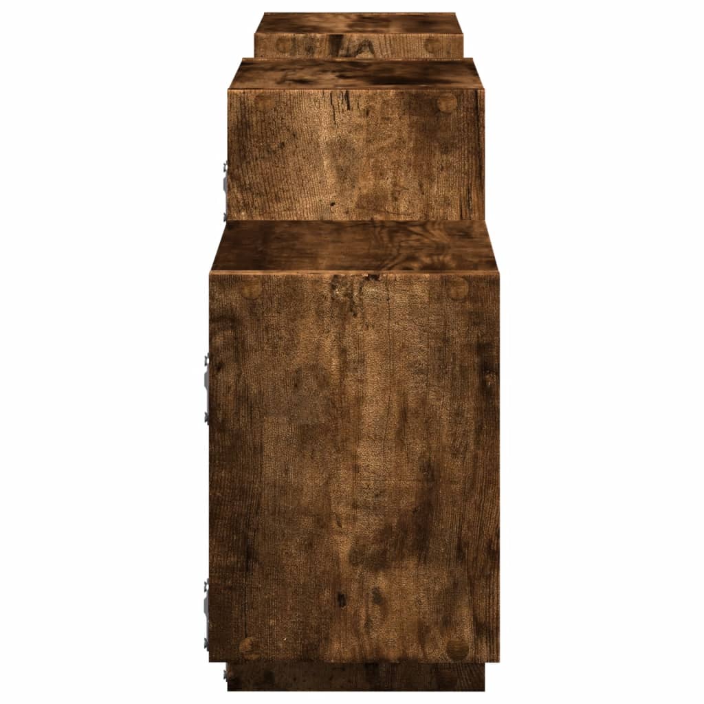 vidaXL Étagère murale chêne fumé 129x18x42 cm Bois d'ingénierie