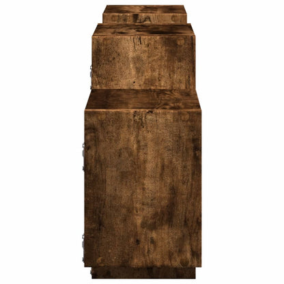 vidaXL Étagère murale chêne fumé 129x18x42 cm Bois d'ingénierie