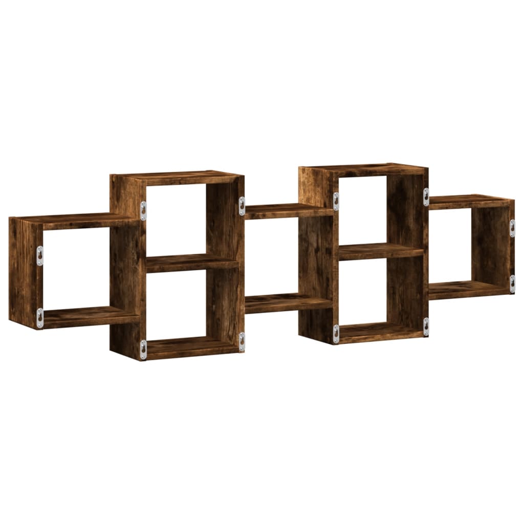 vidaXL Étagère murale chêne fumé 129x18x42 cm Bois d'ingénierie
