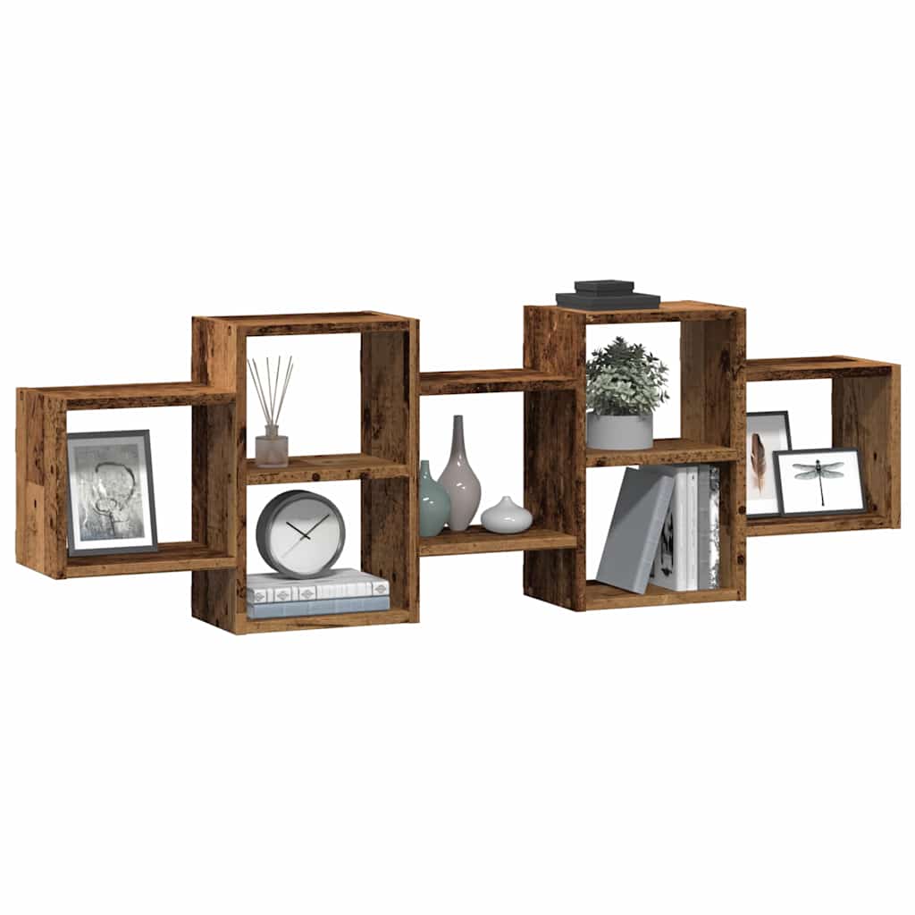 vidaXL Étagère murale aspect bois de récupération 129x18x42 cm Bois d'ingénierie