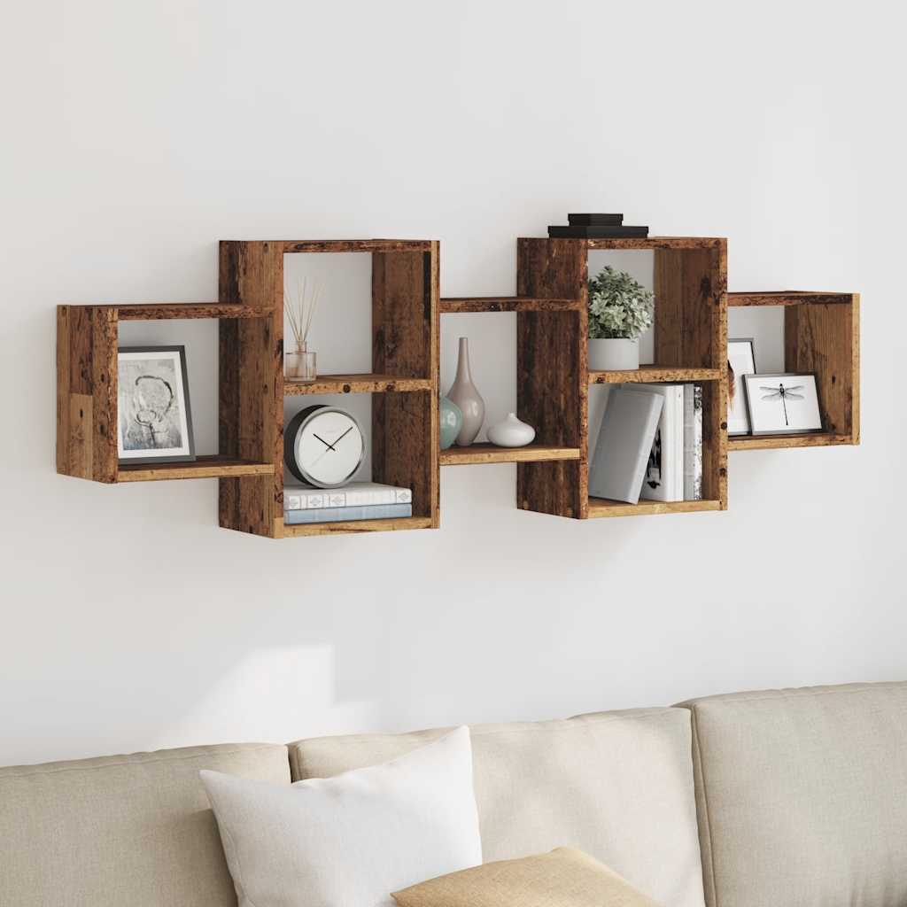 vidaXL Étagère murale aspect bois de récupération 129x18x42 cm Bois d'ingénierie