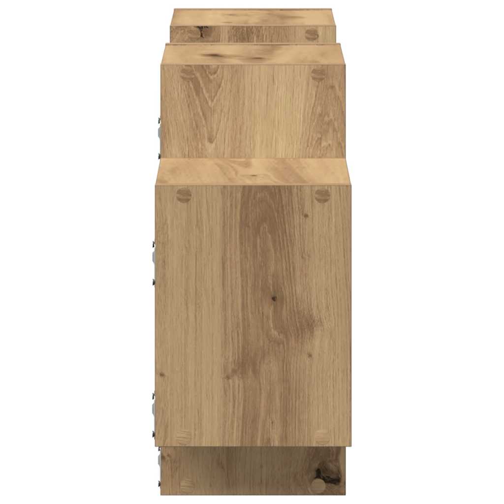 vidaXL Wandregal Artisan-Eiche 129x18x42 cm Holzwerkstoff
