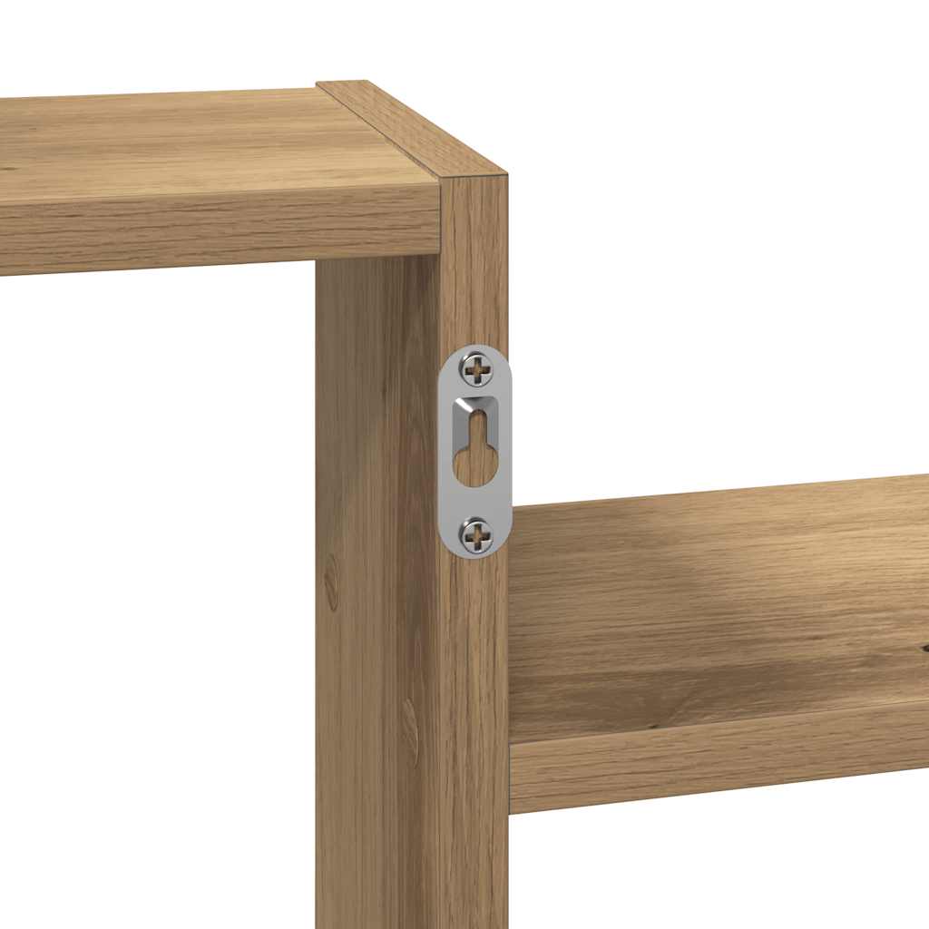 vidaXL Wandregal Artisan-Eiche 129x18x42 cm Holzwerkstoff