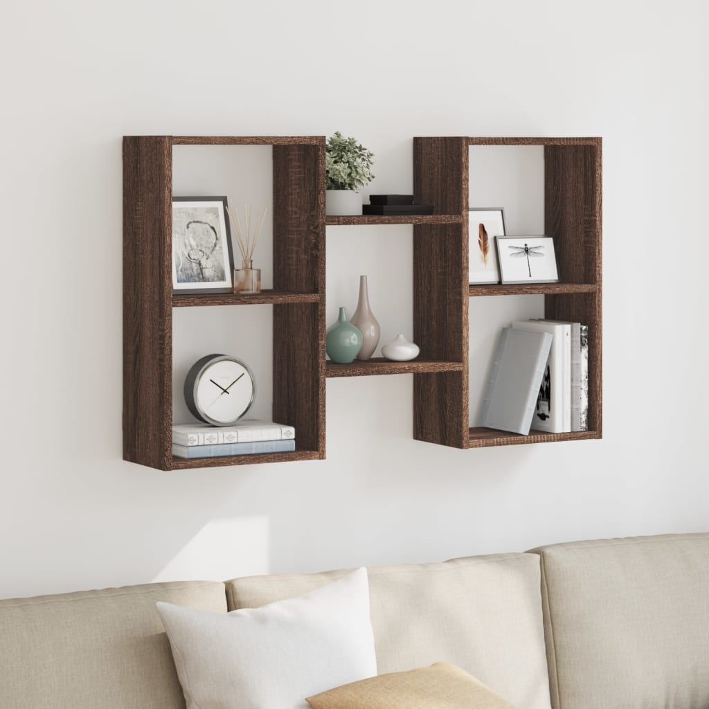 vidaXL Wandregal Braun Eichen-Optik 96x18x60 cm Holzwerkstoff