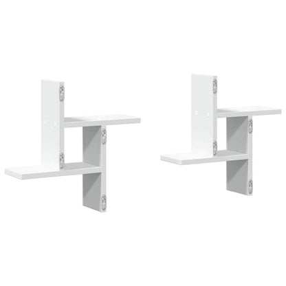 vidaXL Wandregale 2 Stk. Weiß 38x12x38 cm Holzwerkstoff