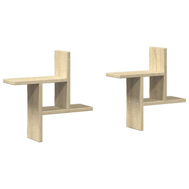 vidaXL Étagères murales 2 pcs Chêne Sonoma 38x12x38 cm Bois d'ingénierie