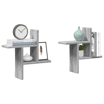 vidaXL Étagères murales 2 pcs Gris Sonoma 38x12x38 cm Bois d'ingénierie