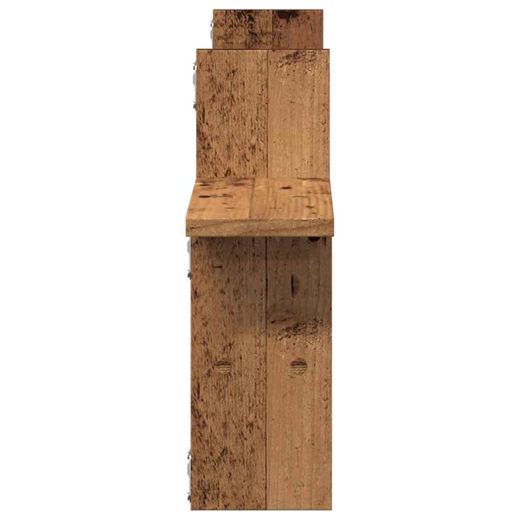 vidaXL Étagères murales 2 pcs Aspect bois de récupération 38x12x38 cm Bois d'ingénierie