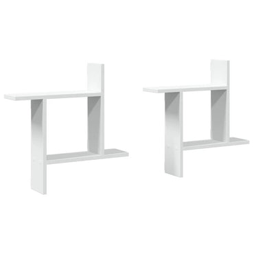 vidaXL Étagères murales 2 pcs Blanc 50x12x50 cm Bois d'ingénierie
