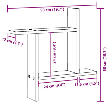 vidaXL Étagères murales 2 pcs Blanc 50x12x50 cm Bois d'ingénierie