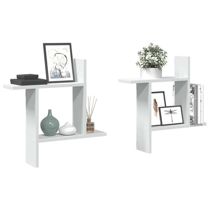 vidaXL Étagères murales 2 pcs Blanc 50x12x50 cm Bois d'ingénierie