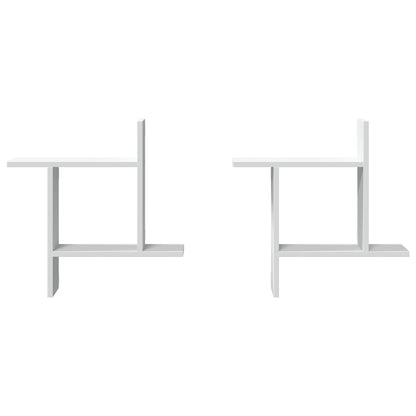 vidaXL Étagères murales 2 pcs Blanc 50x12x50 cm Bois d'ingénierie