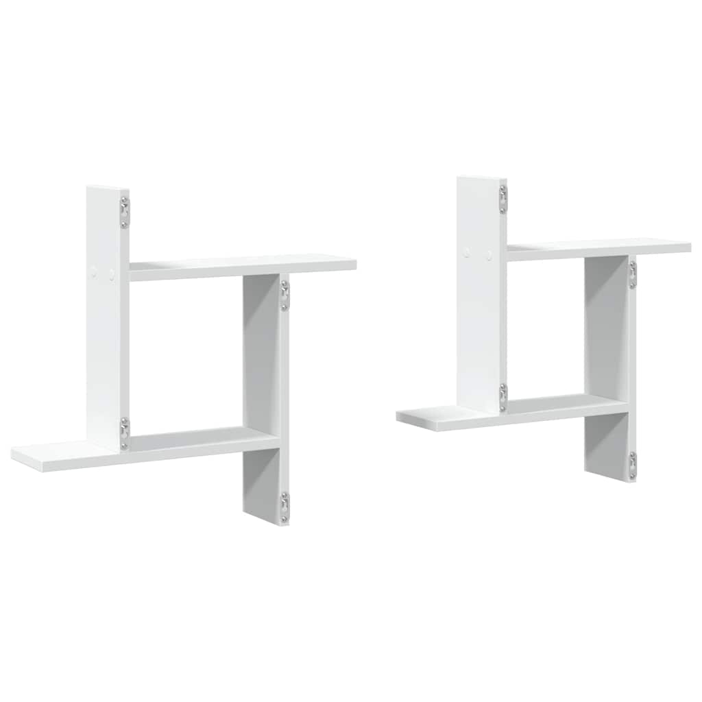 vidaXL Étagères murales 2 pcs Blanc 50x12x50 cm Bois d'ingénierie