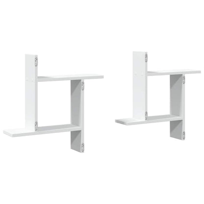 vidaXL Étagères murales 2 pcs Blanc 50x12x50 cm Bois d'ingénierie