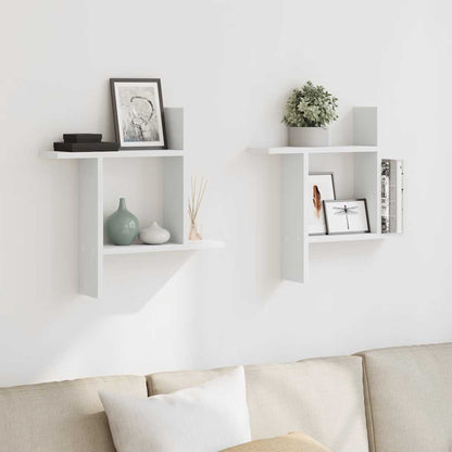 vidaXL Étagères murales 2 pcs Blanc 50x12x50 cm Bois d'ingénierie