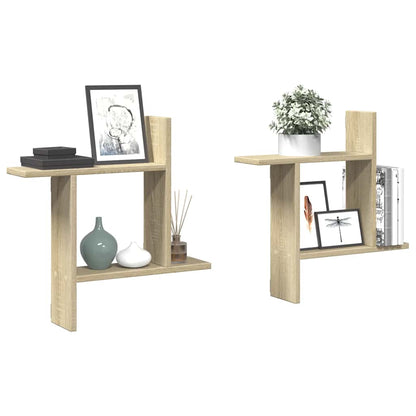 vidaXL Étagères murales 2 pcs Chêne sonoma 50x12x50 cm Bois d'ingénierie