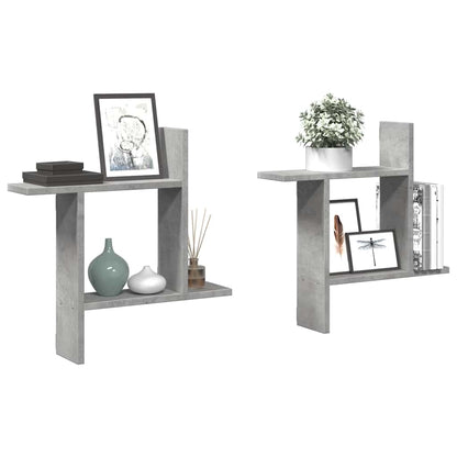 vidaXL Étagères murales 2 pcs Gris béton 50x12x50 cm Bois d'ingénierie