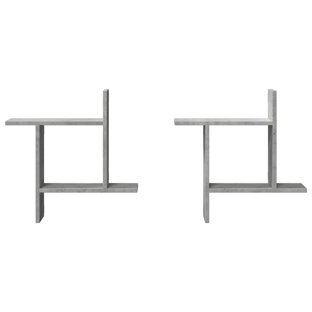 vidaXL Étagères murales 2 pcs Gris béton 50x12x50 cm Bois d'ingénierie