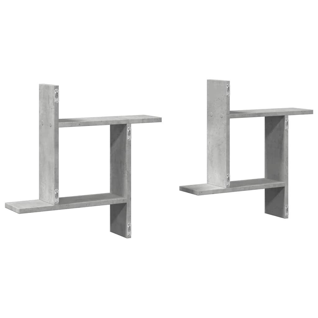 vidaXL Étagères murales 2 pcs Gris béton 50x12x50 cm Bois d'ingénierie
