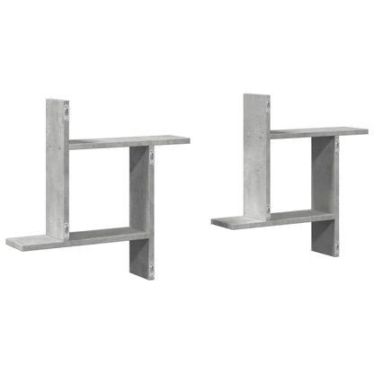 vidaXL Étagères murales 2 pcs Gris béton 50x12x50 cm Bois d'ingénierie
