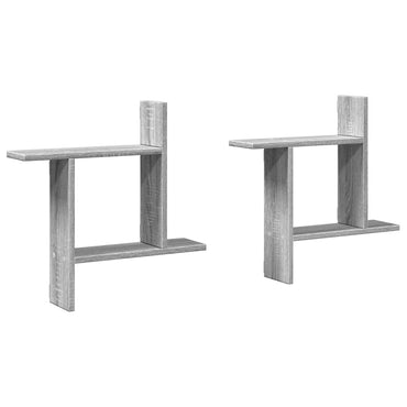 vidaXL Étagères murales 2 pcs Gris Sonoma 50x12x50 cm Bois d'ingénierie
