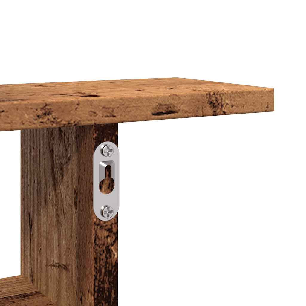 vidaXL Étagères murales 2 pcs Aspect bois de récupération 50x12x50 cm Bois d'ingénierie