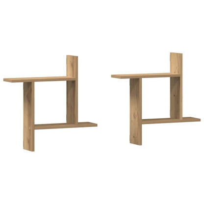 vidaXL Étagères murales 2 pcs Chêne artisan 50x12x50 cm Bois d'ingénierie