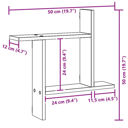 vidaXL Étagères murales 2 pcs Chêne artisan 50x12x50 cm Bois d'ingénierie