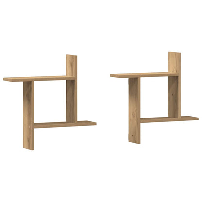 vidaXL Étagères murales 2 pcs Chêne artisan 50x12x50 cm Bois d'ingénierie