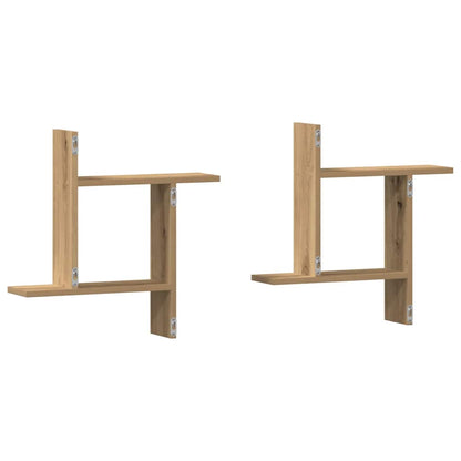 vidaXL Étagères murales 2 pcs Chêne artisan 50x12x50 cm Bois d'ingénierie