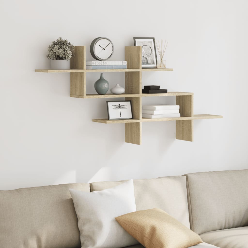 vidaXL Étagère murale chêne sonoma 124,5x18x60,5 cm bois d'ingénierie