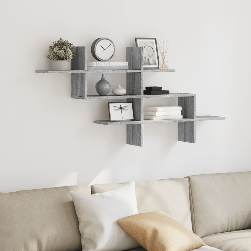 vidaXL Étagère murale gris sonoma 124,5x18x60,5 cm bois d'ingénierie