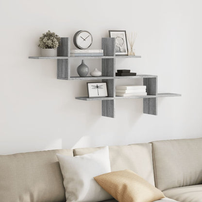 vidaXL Étagère murale gris sonoma 124,5x18x60,5 cm bois d'ingénierie