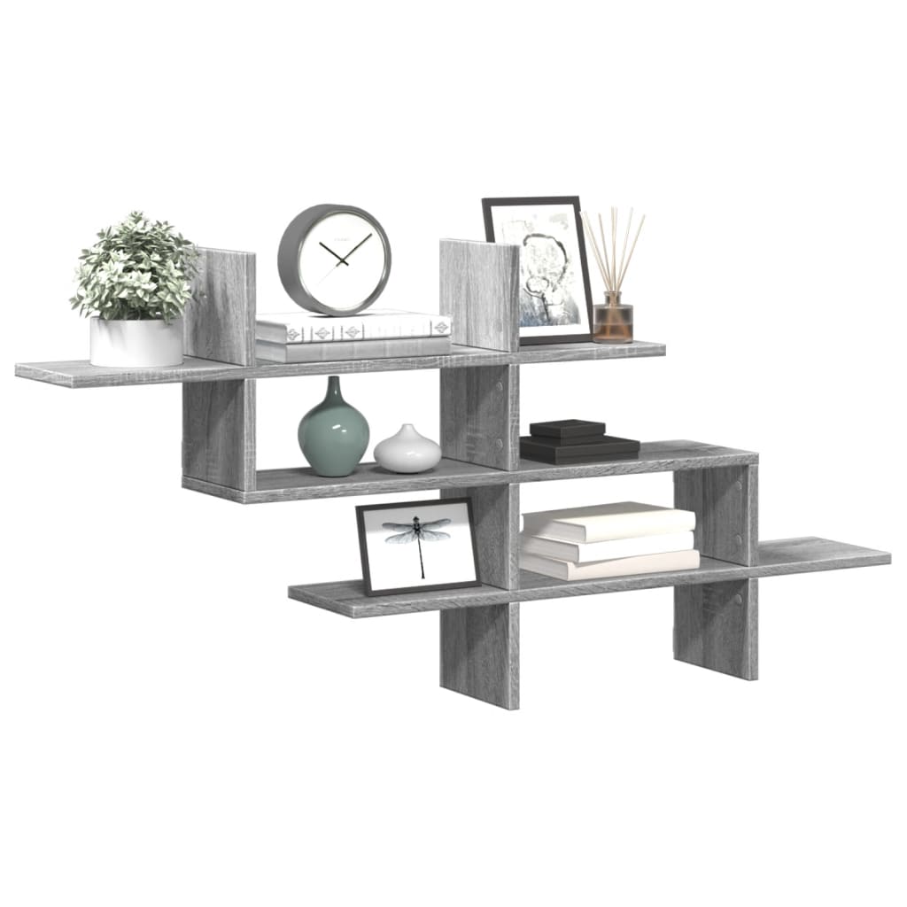 vidaXL Étagère murale gris sonoma 124,5x18x60,5 cm bois d'ingénierie