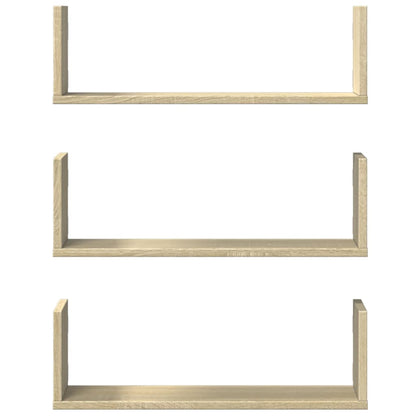 vidaXL Wandregale 3 Stk. Sonoma-Eiche 58x18x18 cm Holzwerkstoff