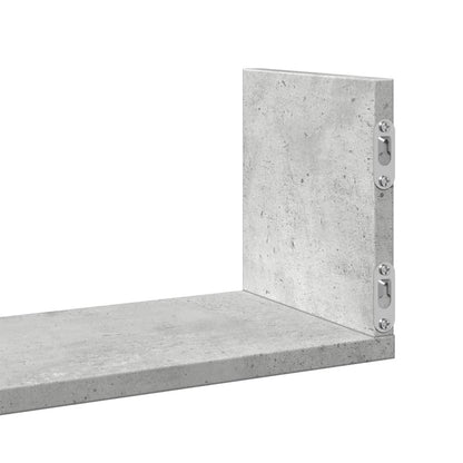 vidaXL Wandregale 3 Stk. Betongrau 58x18x18 cm Holzwerkstoff