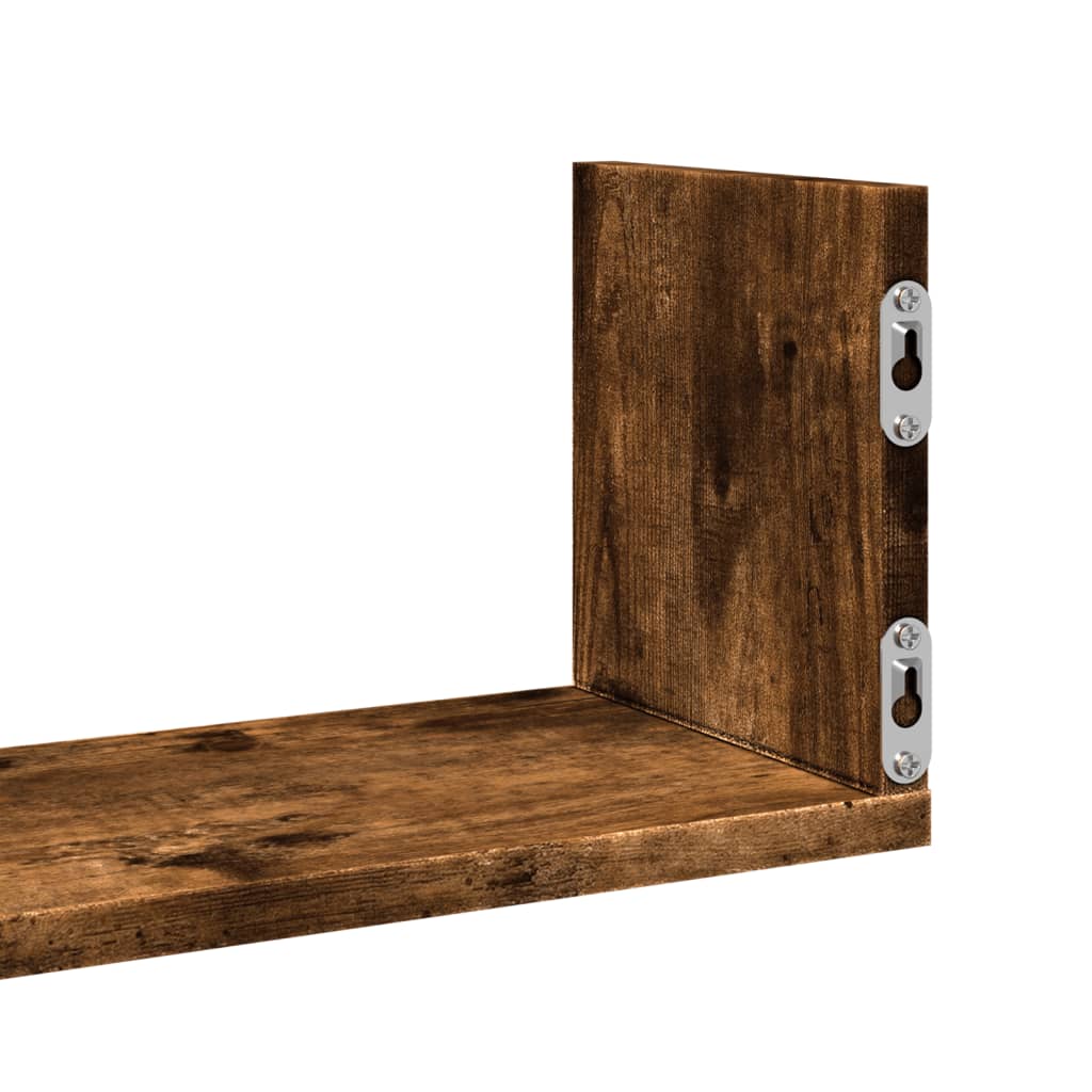 vidaXL Wandregale 3 Stk. Räuchereiche 58x18x18 cm Holzwerkstoff