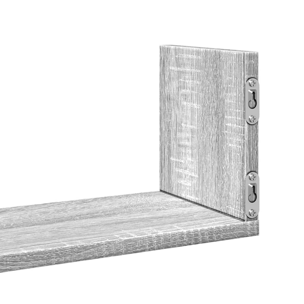 vidaXL Wandregale 3 Stk. Grau Sonoma 58x18x18 cm Holzwerkstoff