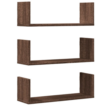 vidaXL Étagères murales 3 pcs aspect chêne 58x18x18 cm bois d'ingénierie