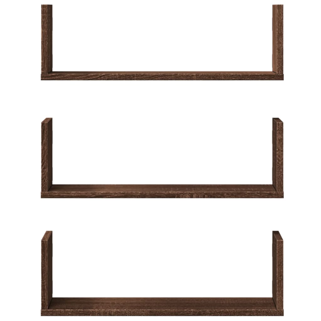 vidaXL Étagères murales 3 pcs aspect chêne 58x18x18 cm bois d'ingénierie