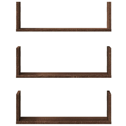 vidaXL Étagères murales 3 pcs aspect chêne 58x18x18 cm bois d'ingénierie
