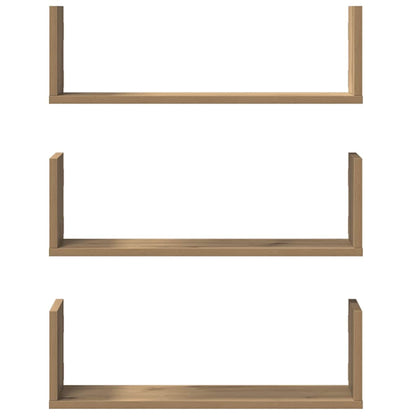 vidaXL Wandregale 3 Stk. Artisan-Eiche 58x18x18 cm Holzwerkstoff