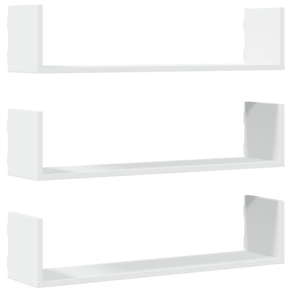 vidaXL Étagères murales 3 pcs Blanc 80x18x18 cm Bois d'ingénierie