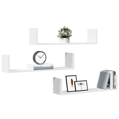vidaXL Étagères murales 3 pcs Blanc 80x18x18 cm Bois d'ingénierie