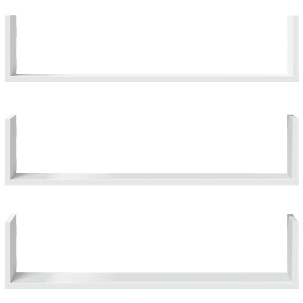 vidaXL Étagères murales 3 pcs Blanc 80x18x18 cm Bois d'ingénierie