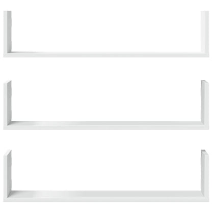 vidaXL Étagères murales 3 pcs Blanc 80x18x18 cm Bois d'ingénierie