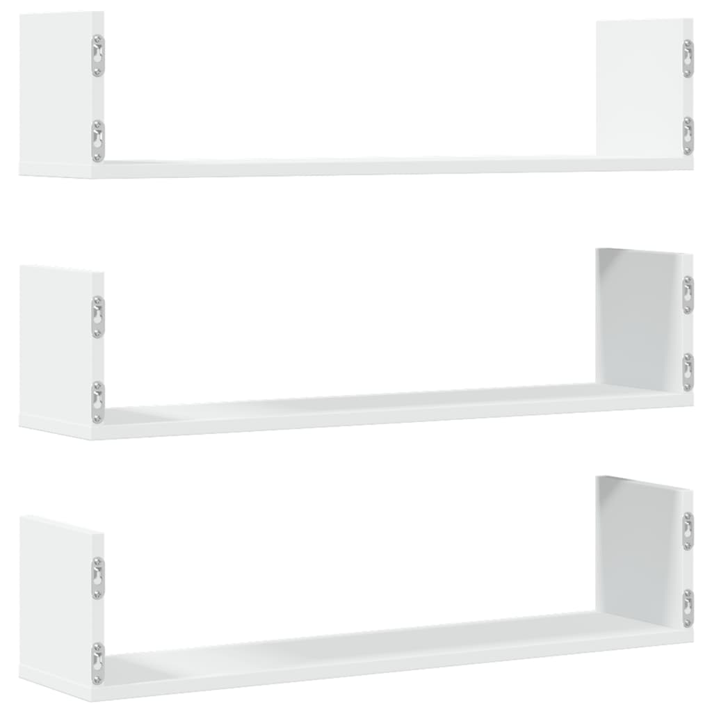 vidaXL Étagères murales 3 pcs Blanc 80x18x18 cm Bois d'ingénierie